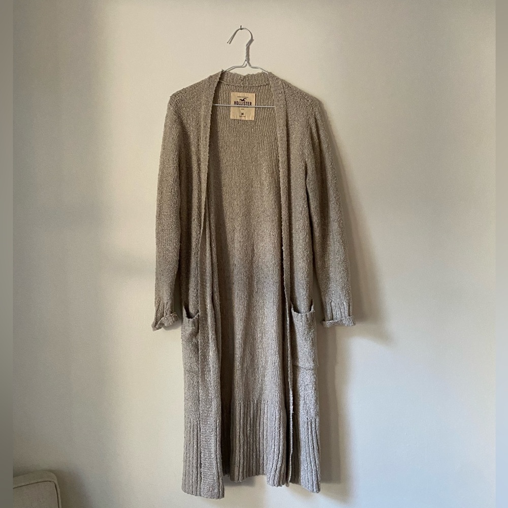 Hollister duster length sweater